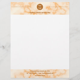 En-tête De Lettre En-tête Faux Orange Marbre