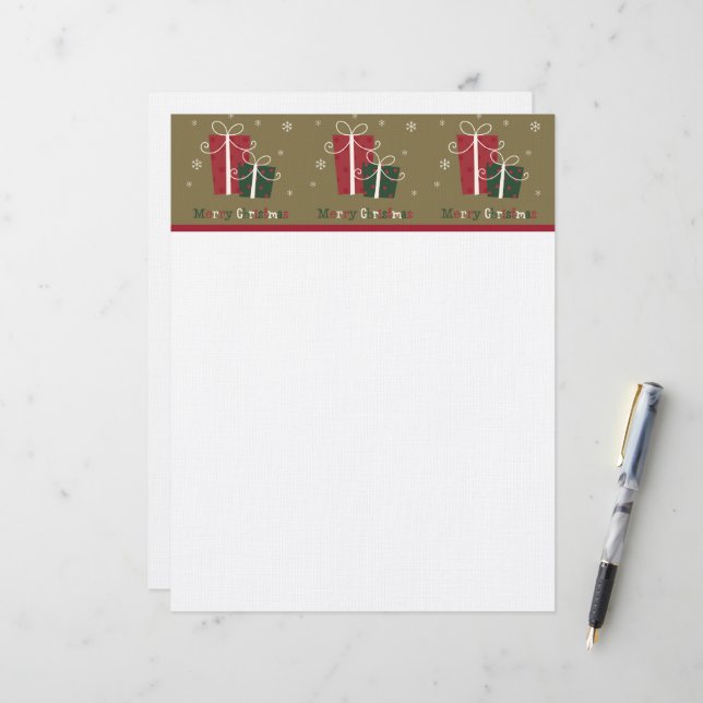 En-tête De Lettre En-tête Noël (Devant/Arrière en situation)