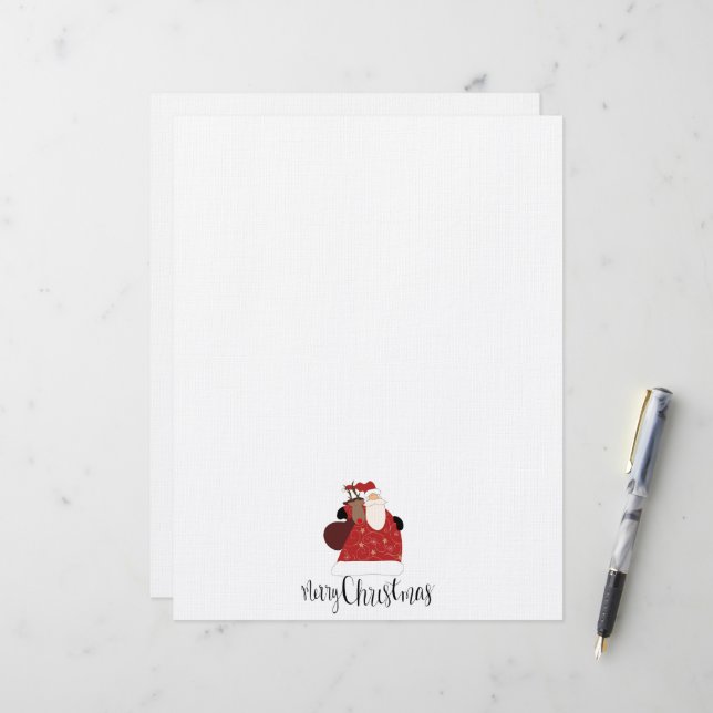 En-tête De Lettre En-tête Noël Père Noël (Devant/Arrière en situation)