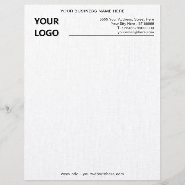 En-tête De Lettre En-tête personnalisé de votre entreprise avec logo (Devant)