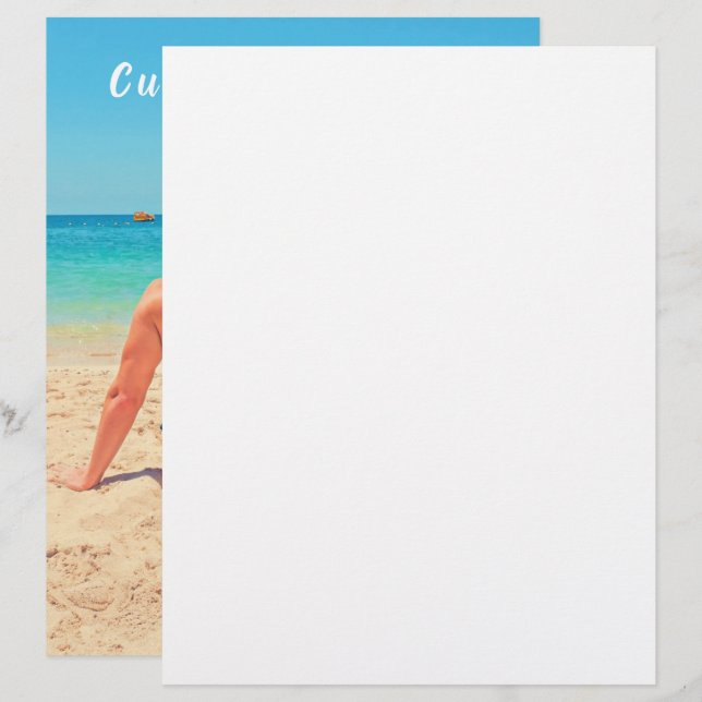 En-tête De Lettre En-tête photo personnalisée et texte personnalisé (Devant / Derrière)