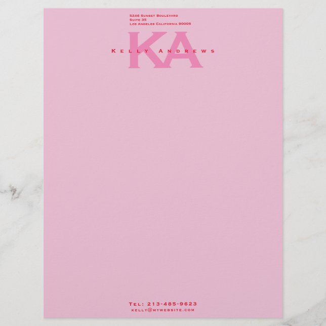 En-tête De Lettre En-tête rose (Devant)