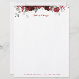 En-tête De Lettre Epiphanie de pivoine rouge 