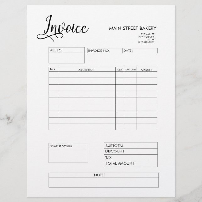 En-tête De Lettre Facture client du logo personnalisé professionnel (Devant)