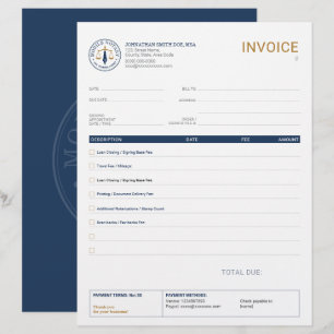 En-tête De Lettre Facture de signature juridique de notaire mobile N