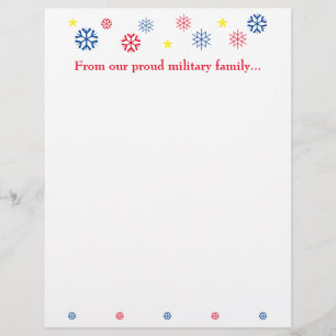 En-tête De Lettre Famille Militaire Snowflakes personnalisable