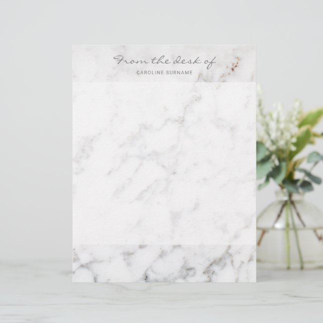 En-tête De Lettre Faux Marbre blanc Texture Apparence et texte perso (Debout devant)
