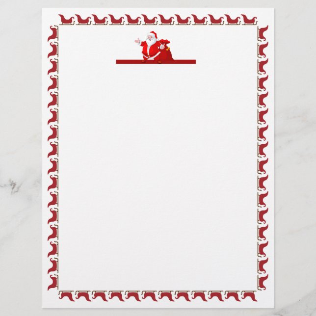 En-tête De Lettre Festivale Noël Père Noël (Devant)