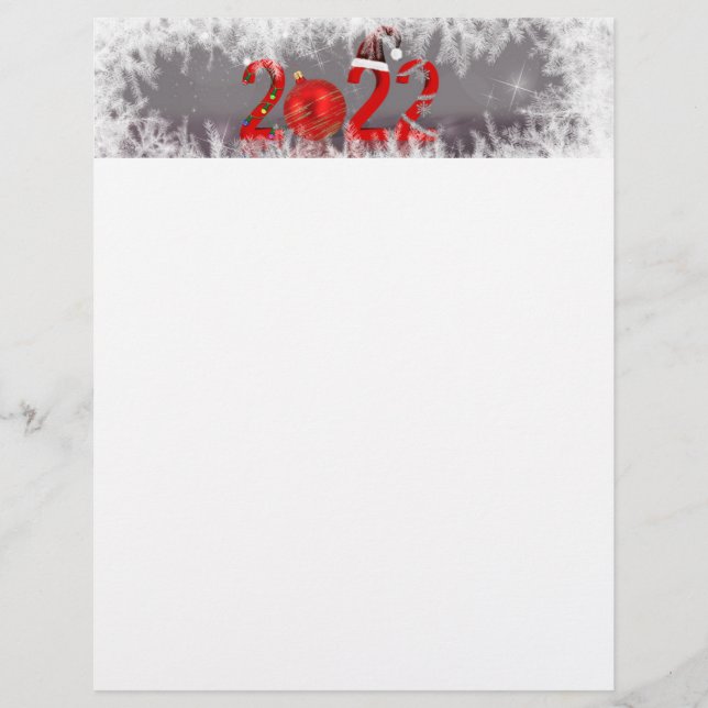 En-tête De Lettre Festive Red Joyeux Noël Nouvel An 2022 (Devant)