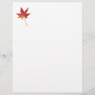 En-tête De Lettre Feuille d'automne simple rouge