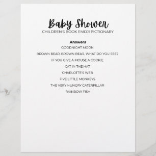En-tête De Lettre Feuille de réponses au jeu d'emoji Baby Shower