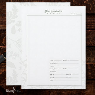En-tête De Lettre Feuille de spécimen de plante blanche d'herbier vi