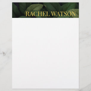 En-tête De Lettre Feuilles tropicaux Dark Green