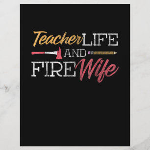En-tête De Lettre Firefighter Teacher Life And Fire Wife