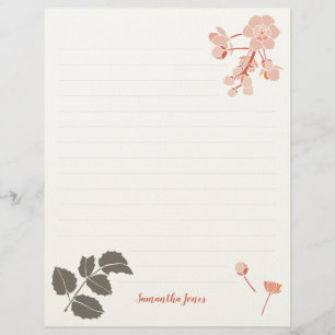 En-tête De Lettre Fleur de Mahonia à feuilles de houx rose pêche