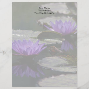 En-tête De Lettre Fleurs de lotus bleu cobalt