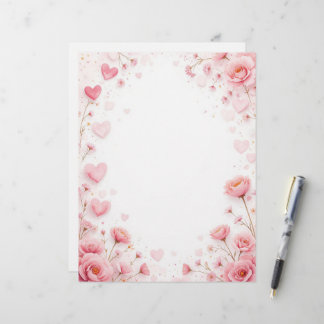 En-tête De Lettre Floral arrière - plan pour une lettre papier, pour