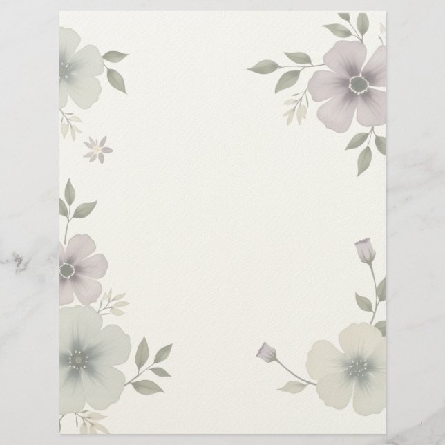 En-tête De Lettre Floral Frame Letterhead (Devant)