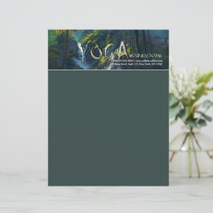 En-tête De Lettre Forêt naturelle YOGA Texte caché Méditation Enseig