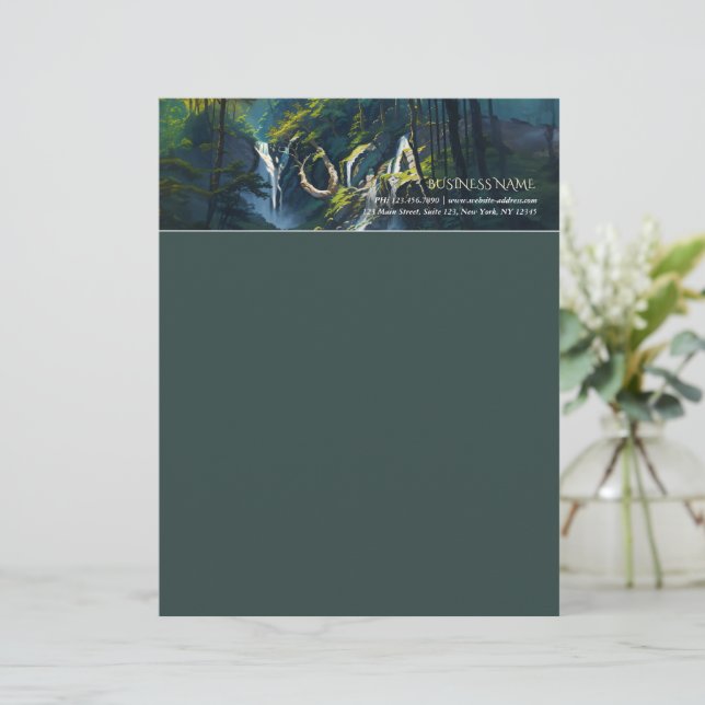 En-tête De Lettre Forêt naturelle YOGA Texte caché Méditation Enseig (Debout devant)
