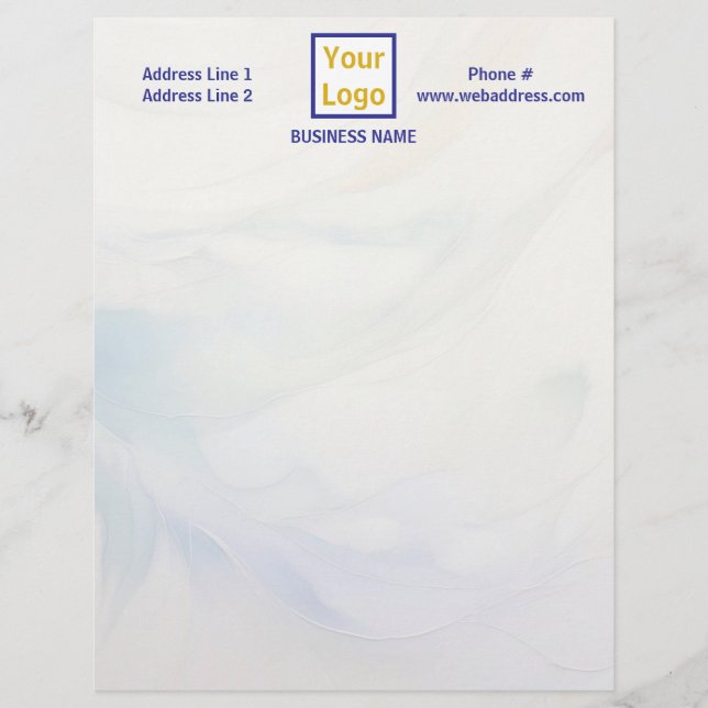 En-tête De Lettre Fumée blanche et bleue glacée (Devant)