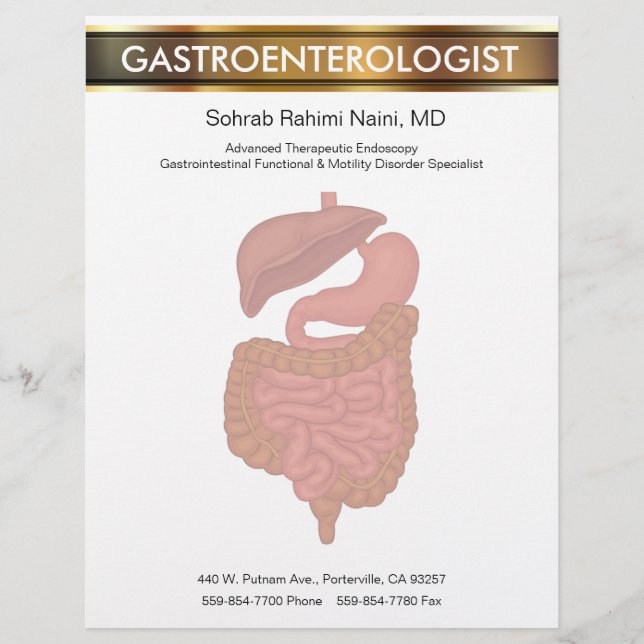 En-tête De Lettre Gastroentérologie Thème Médicale en-tête Modèle (Devant)