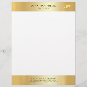 En-tête De Lettre Glamor Blanc Élégant Monogramme Modèle propre