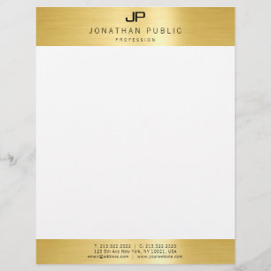 En-tête De Lettre Glamor Faux Gold Initiale Professionnelle Moderne