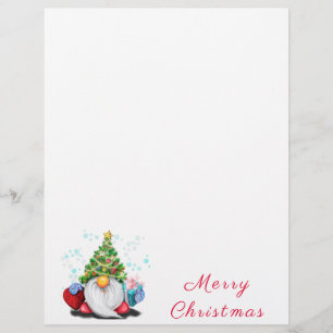 En-tête De Lettre Gnome de Noël avec en-tête cadeau