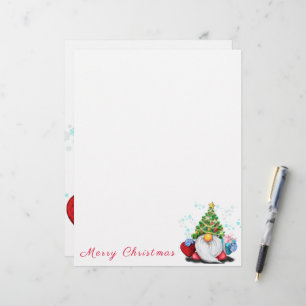 En-tête De Lettre Gnome de Noël avec en-tête cadeau