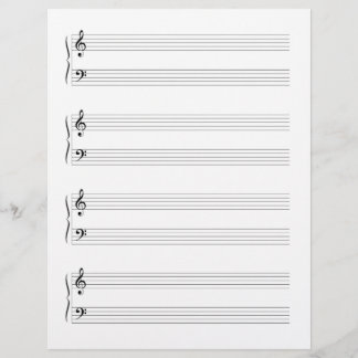 En-tête De Lettre Grand Stade à deux côtés Musique Manuscript Papier