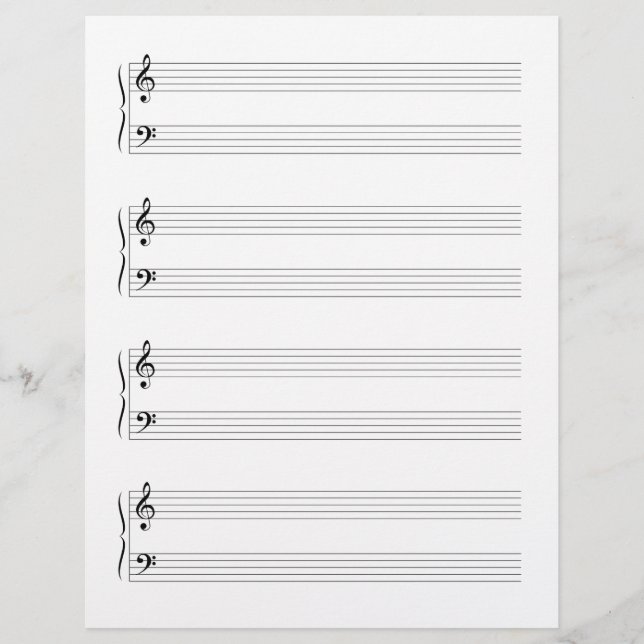 En-tête De Lettre Grand Stade à deux côtés Musique Manuscript Papier (Devant)