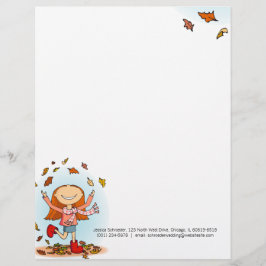 En-tête de lettre graphique de fille