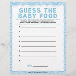 En-tête De Lettre Guess The Baby Food [Dentelle de luxe [Bleu]