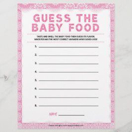 En-tête De Lettre Guess The Baby Food [Dentelle De Luxe [Rose]