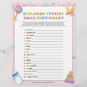 En-tête De Lettre Histoire des enfants Emoji Pictionary [Bébé Basiqu