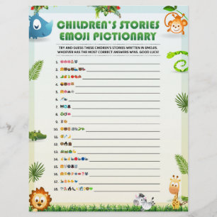 En-tête De Lettre Histoire des enfants Emoji Pictionary [Thème anima