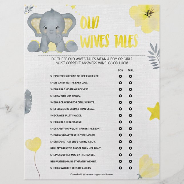 En-tête De Lettre Histoires de vieilles femmes [Eléphant de bébé [Ja (Devant)