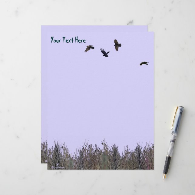 En-tête De Lettre Horloge des ravens (Devant/Arrière en situation)