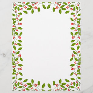 En-tête De Lettre Houx de Noël