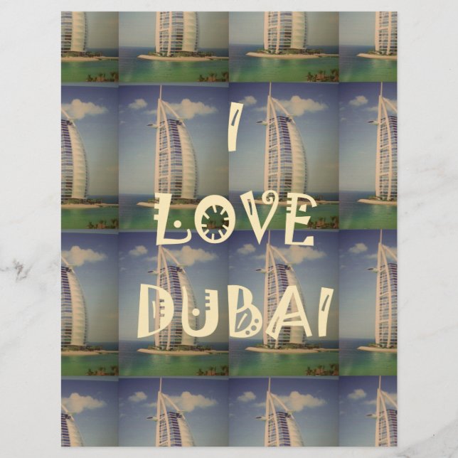 En-tête De Lettre Iconic Dubai : "I Love Dubai" Vector Graphisme (Devant)