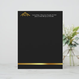 En-tête De Lettre Immobilier Golden House Logo Moderne Realtor