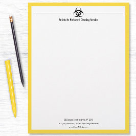 En-tête De Lettre Industrie du biodanger - Noir avec bordure jaune