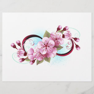 En-tête De Lettre Infinité avec les fleurs Sakura