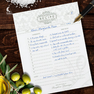 En-tête De Lettre Intercalaire de classeur de recettes en damas vint