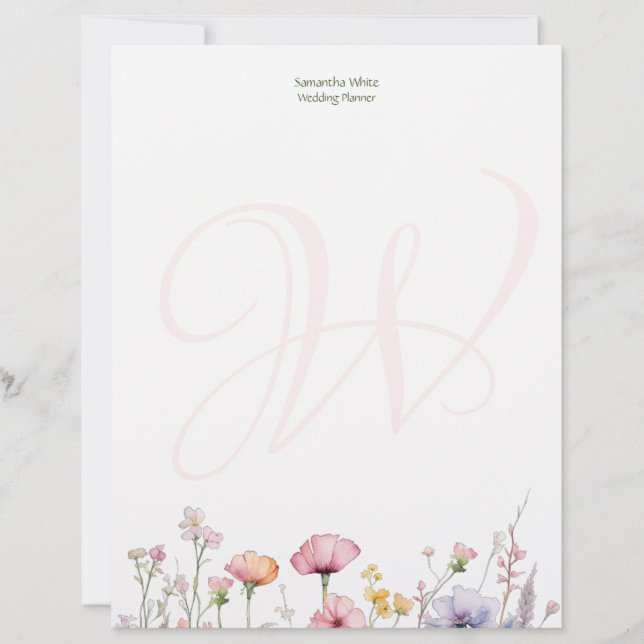 En-tête De Lettre Jardin aux Joues Rouges Aquarelle Personnalisé (Devant)