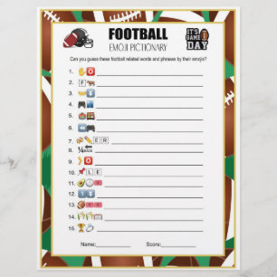 En-tête De Lettre Jeu de la partie de football Emoji Pictionary