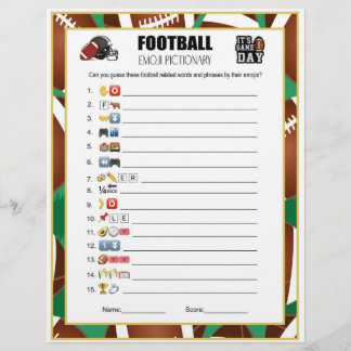 En-tête De Lettre Jeu de la partie de football Emoji Pictionary