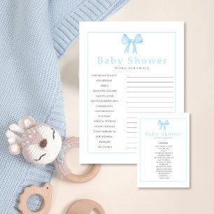 En-tête De Lettre Jeu de lettres mélées pour Baby Shower Bleu – Impr