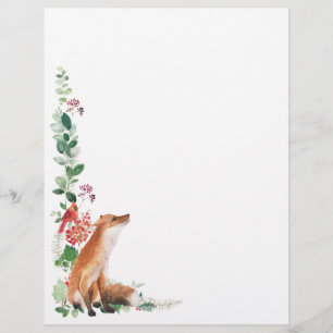 En-tête De Lettre Jour de Noël de la Renard Woodland